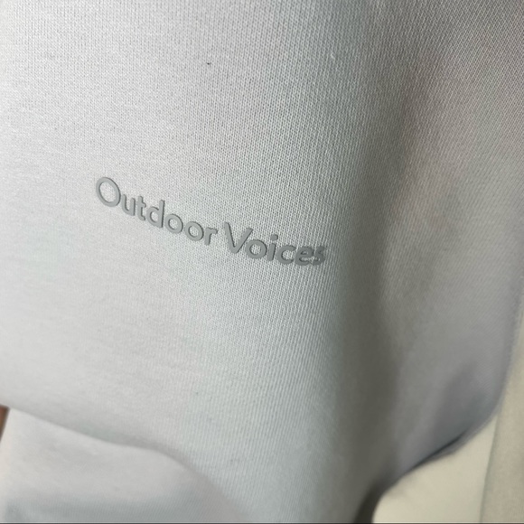 Outdoor Voices | Pickup Bomber Jacket Pastel Blue White Track Jacket Size XL - Picture 6 of 11